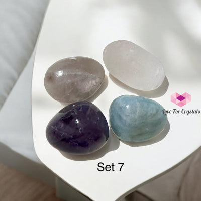 Sleep Well For The Modern World Crystal Set (Amethyst Aquamarine Pink Tourmaline Selenite) 7 Sets