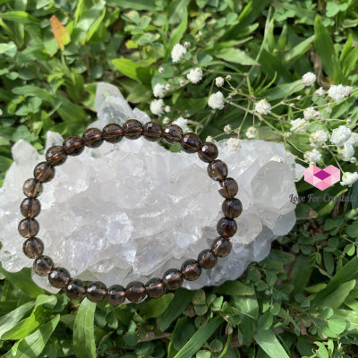 Smoky Quartz Gemstone Energy Bracelet (Grounding) 6Mm Faceted