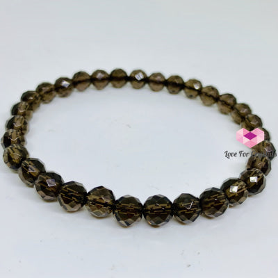 Smoky Quartz Gemstone Energy Bracelet (Grounding) 6Mm Faceted