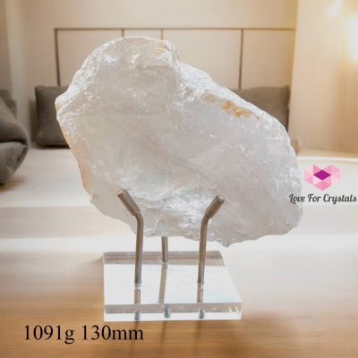 Smoky Quartz Raw With Acrylic Stand (Large) Brazil (Aaa Grade) 1091G 130Mm Crystals