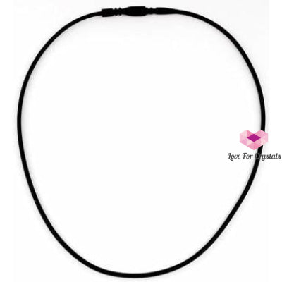 Smooth Silicon Black Cord Necklace - 16 Pendants & Necklaces