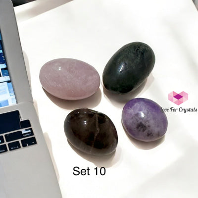 Social Media Detox Crystal Set (Smoky Quartz Lepidolite Rose Labradorite) 25-35Mm 10 Sets