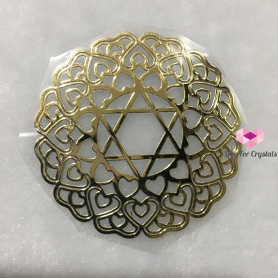 Star Of David With Hearts Metallic Sticker 4.5Cm Metaphysical Tool