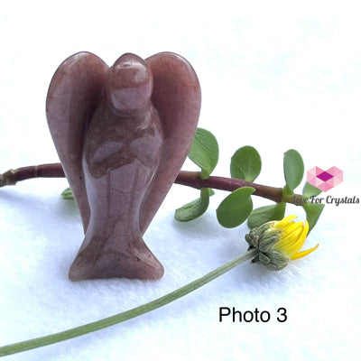 Strawberry Quartz Angel (50Mm) Crystal Carved Photo 3 Carved