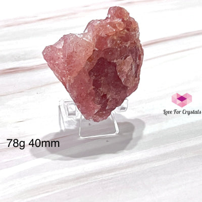 Strawberry Quartz Raw 78G 40Mm Crystals