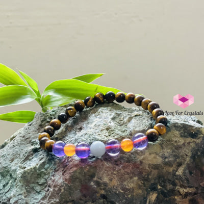 Study & Focus Bracelet (Tigers Eye Amethyst Carnelian Angelite) Bracelets Bangles