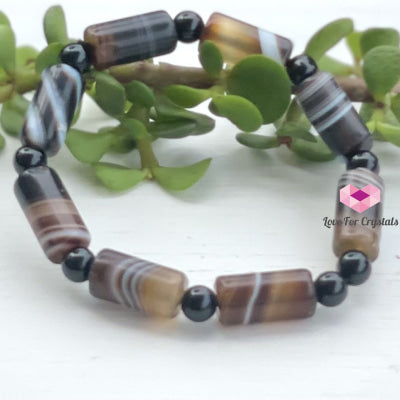 Tibetan Medicine Agate With Onyx Bracelet (Tibet) Crystal Bracelets