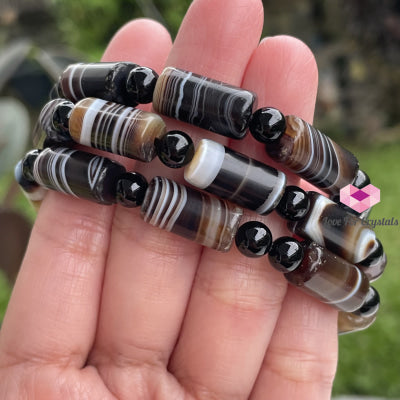 Tibetan Medicine Agate With Onyx Bracelet (Tibet) Crystal Bracelets