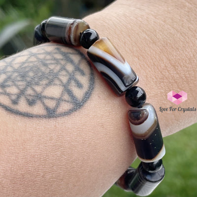 Tibetan Medicine Agate With Onyx Bracelet (Tibet) Crystal Bracelets