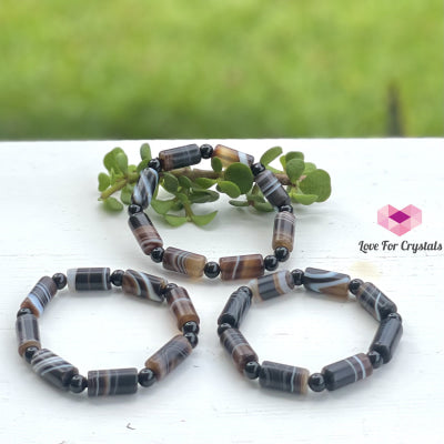 Tibetan Medicine Agate With Onyx Bracelet (Tibet) Crystal Bracelets