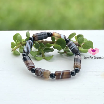 Tibetan Medicine Agate With Onyx Bracelet (Tibet) Crystal Bracelets