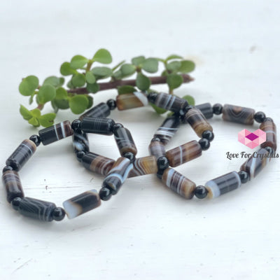 Tibetan Medicine Agate With Onyx Bracelet (Tibet) Crystal Bracelets