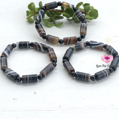 Tibetan Medicine Agate With Onyx Bracelet (Tibet) Crystal Bracelets