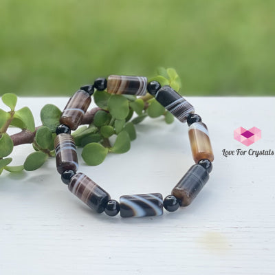 Tibetan Medicine Agate With Onyx Bracelet (Tibet) Crystal Bracelets