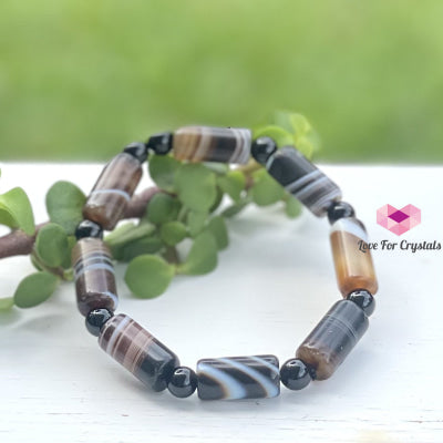 Tibetan Medicine Agate With Onyx Bracelet (Tibet) Crystal Bracelets