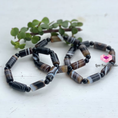 Tibetan Medicine Agate With Onyx Bracelet (Tibet) Crystal Bracelets