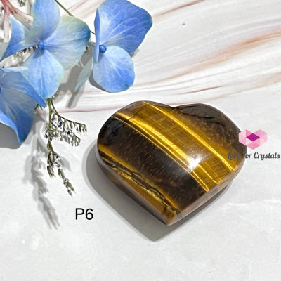 Tigers Eye Heart (40-45Mm) Photo 6 Polished Crystal