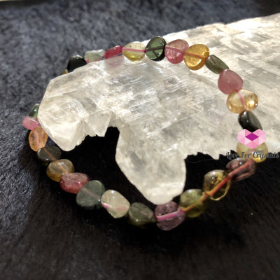 Watermelon Tourmaline (Heart-Shaped) Crystal Bracelet (Brazil) Bracelets & Bangles