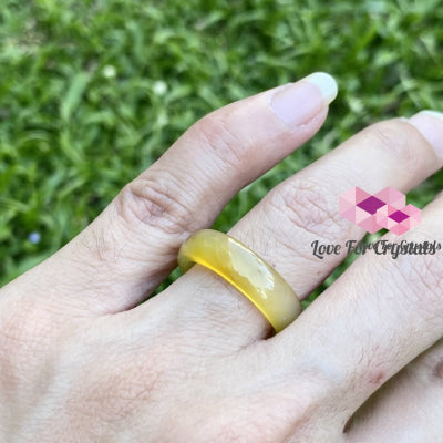 Yellow Agate Crystal Ring (Brazil) Gemstone Rings